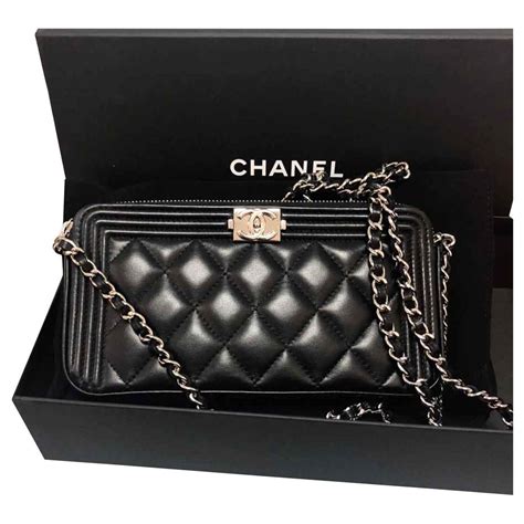 chanel boy on chain|Chanel wallet sizes.